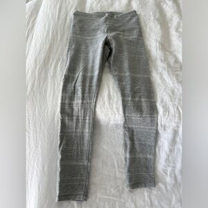Gray and White Stripe Athleta Leggings